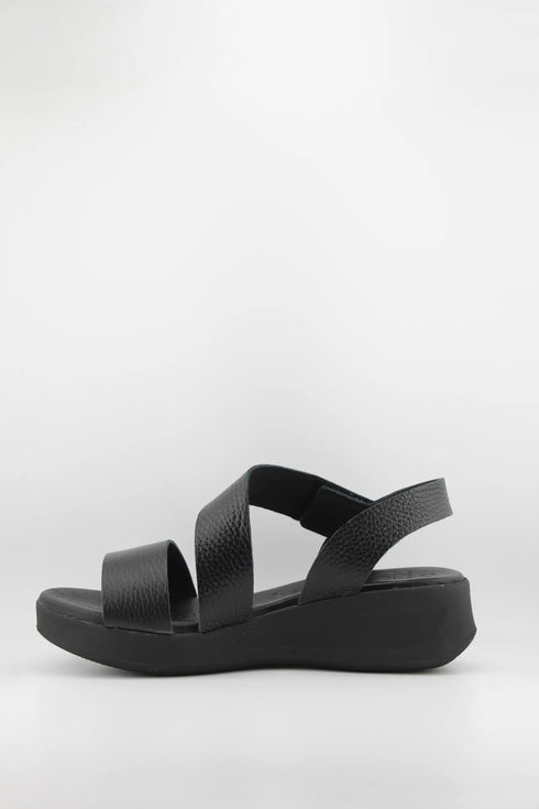 Oh My Sandals Textured Crisscross Strap Platform Sandals
