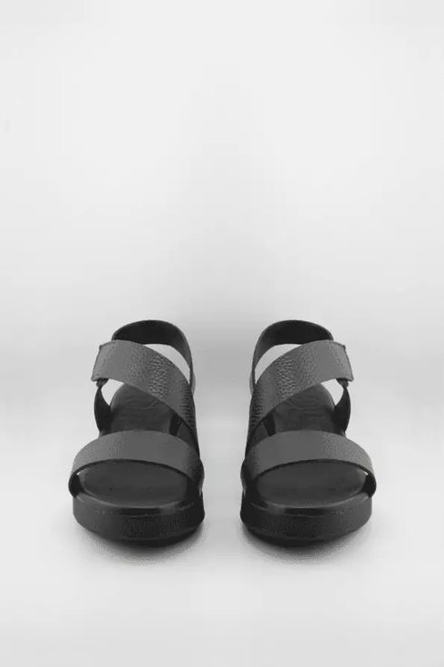 Oh My Sandals Textured Crisscross Strap Platform Sandals