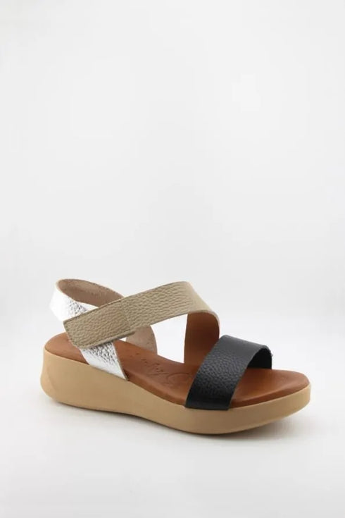 Oh My Sandals Textured Crisscross Strap Platform Sandals
