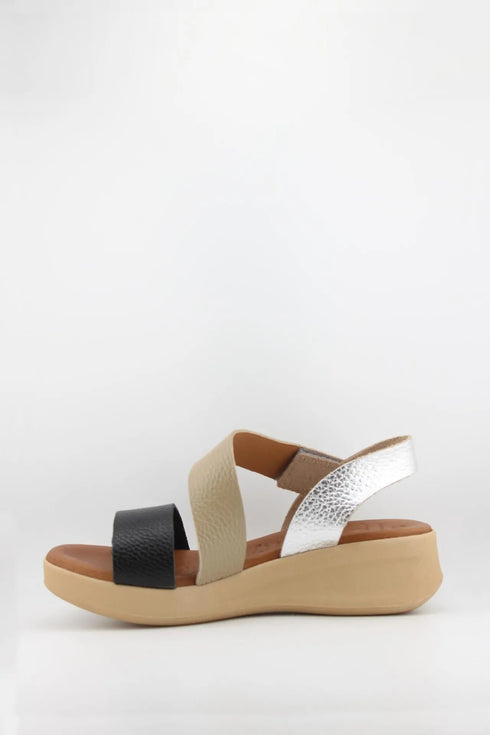 Oh My Sandals Textured Crisscross Strap Platform Sandals