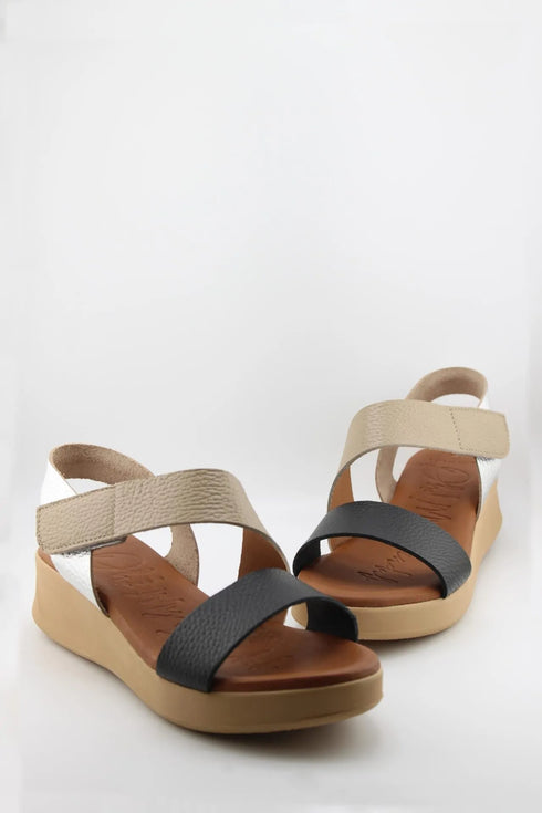 Oh My Sandals Textured Crisscross Strap Platform Sandals