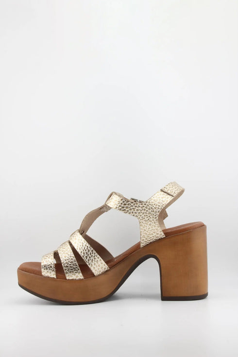 Oh My Sandals Textured Strappy Platform Heel Sandals