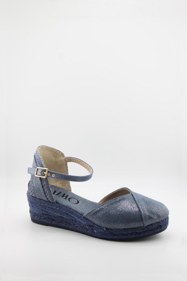 Gaimo Textile Espadrille Wedge with Adjustable Ankle Strap