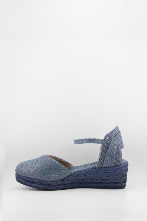 Gaimo Textile Espadrille Wedge with Adjustable Ankle Strap