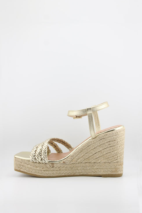 Gaimo Braided Strappy Wedge Espadrille Sandals
