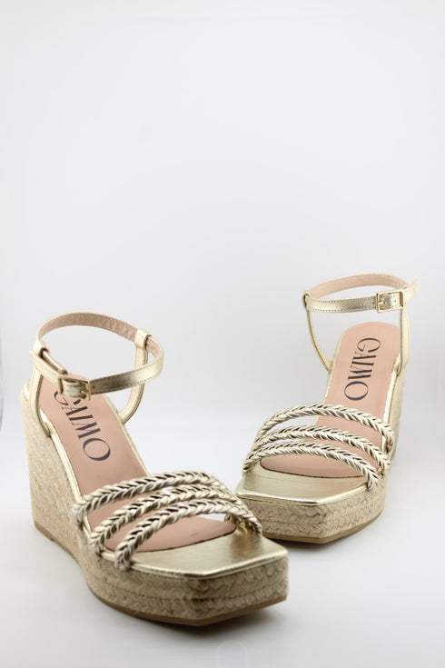 Gaimo Braided Strappy Wedge Espadrille Sandals