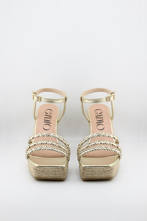 Gaimo Braided Strappy Wedge Espadrille Sandals