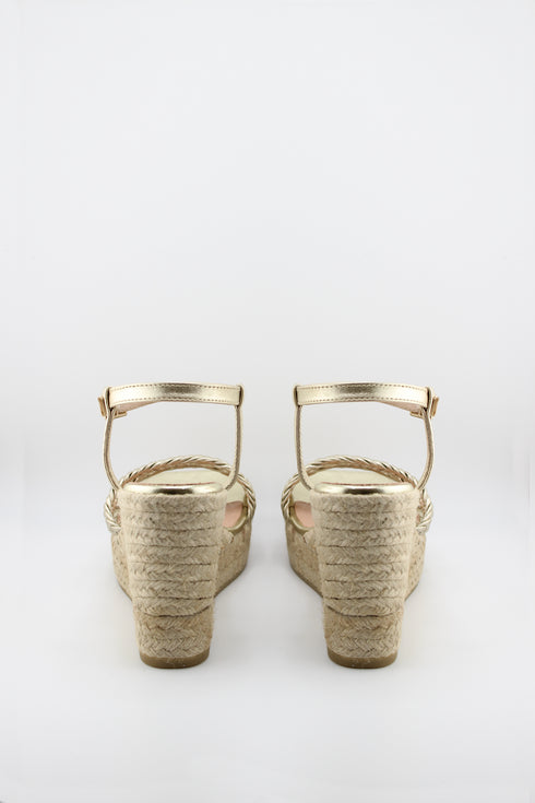 Gaimo Braided Strappy Wedge Espadrille Sandals