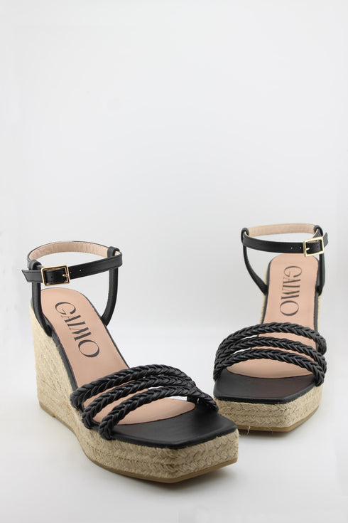 Gaimo Braided Strappy Wedge Espadrille Sandals