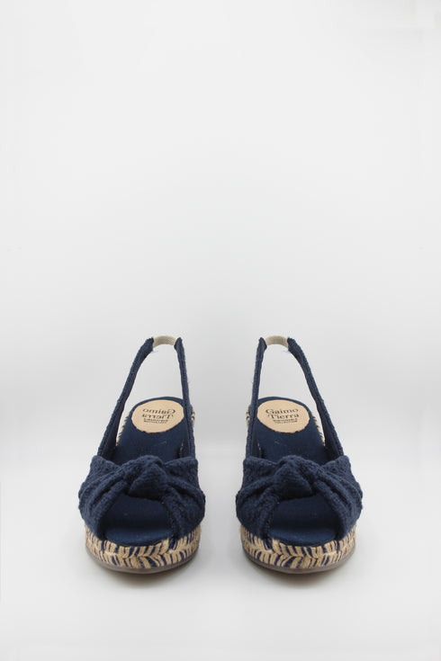 Gaimo Espadrille Wedge Sandals with Knotted Strap