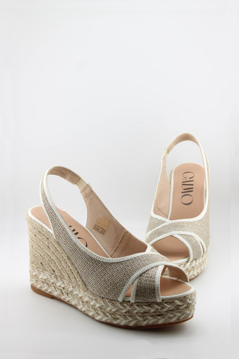 Gaimo Woven Slingback Espadrille Wedge Sandals
