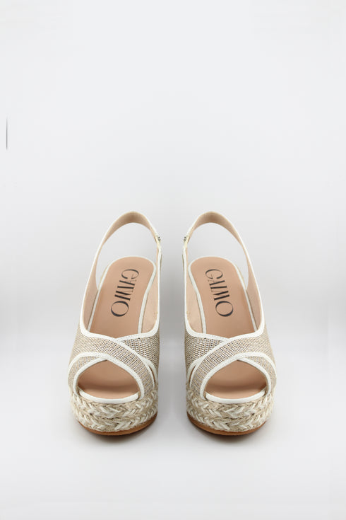 Gaimo Woven Slingback Espadrille Wedge Sandals