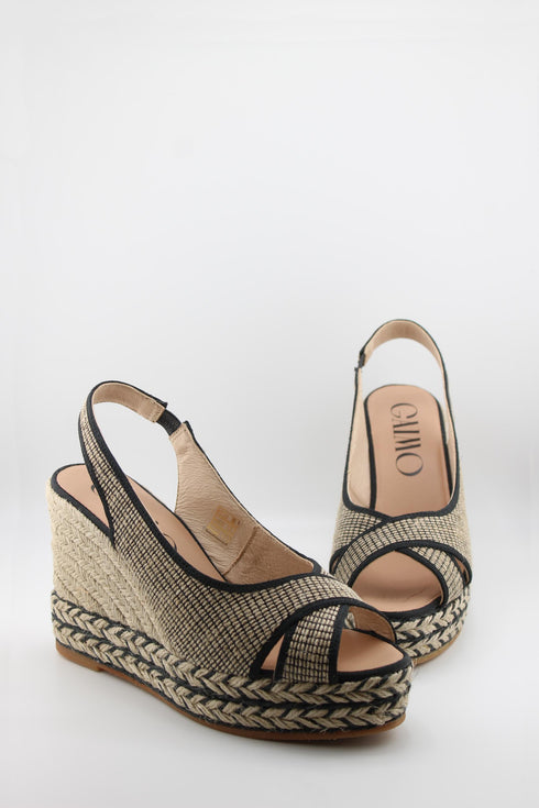 Gaimo Woven Slingback Espadrille Wedge Sandals