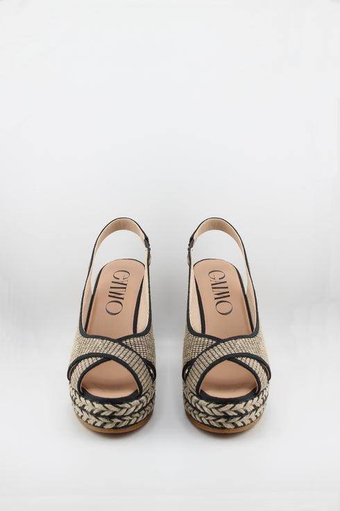 Gaimo Woven Slingback Espadrille Wedge Sandals