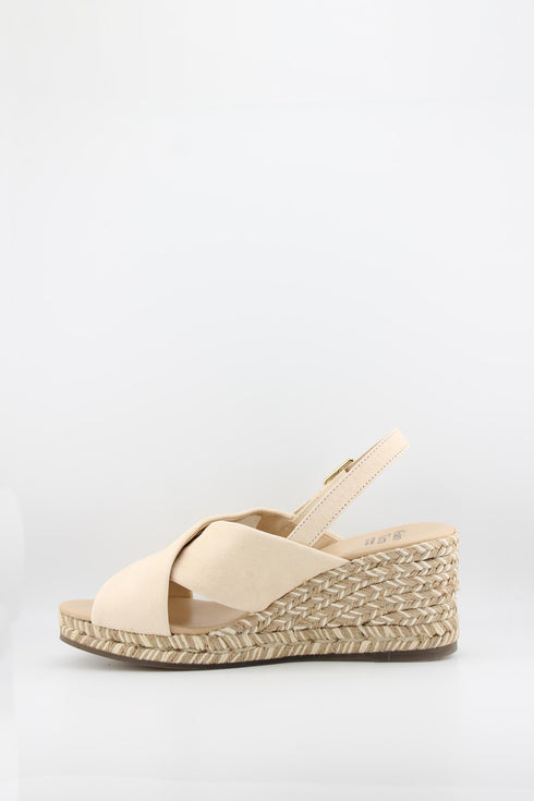 Gaimo Cross Strap Espadrille Wedge Sandal with Ankle Buckle