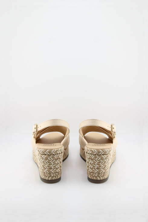 Gaimo Cross Strap Espadrille Wedge Sandal with Ankle Buckle