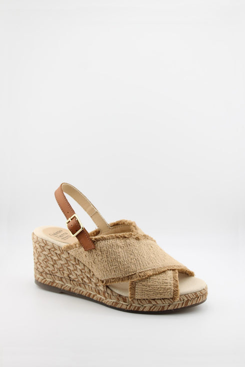 Gaimo Frayed Slingback Espadrille Wedge Sandals