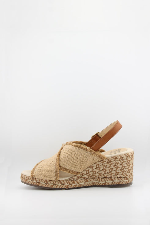 Gaimo Frayed Slingback Espadrille Wedge Sandals