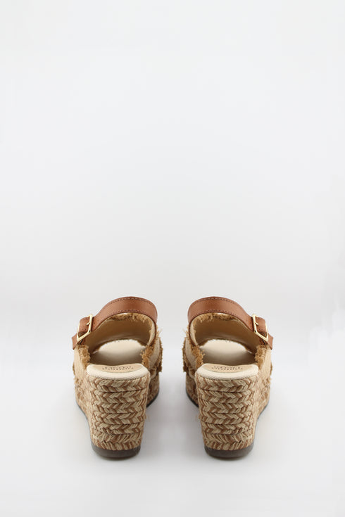 Gaimo Frayed Slingback Espadrille Wedge Sandals