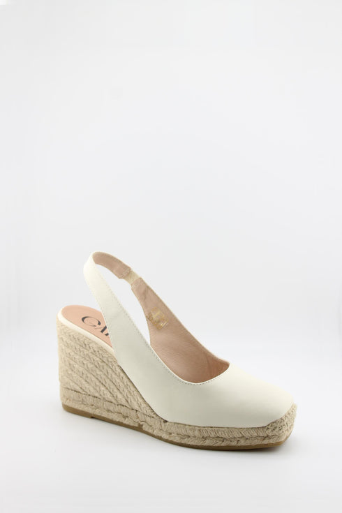 Gaimo Round-Toe Espadrille Wedge Slingback