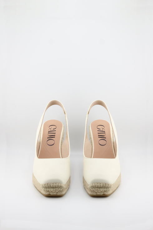 Gaimo Round-Toe Espadrille Wedge Slingback