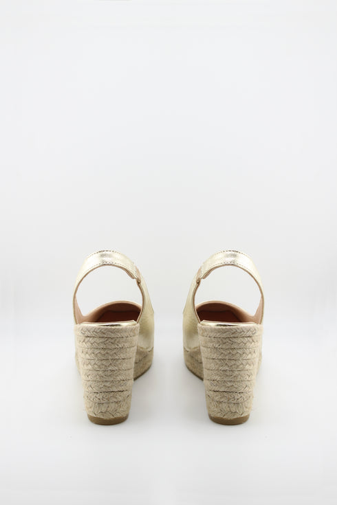 Gaimo Round-Toe Espadrille Wedge Slingback