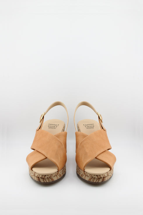 Gaimo Cross Strap Espadrille Wedge Sandal with Ankle Buckle