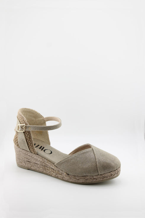 Gaimo Textile Espadrille Wedge with Adjustable Ankle Strap