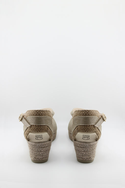 Gaimo Textile Espadrille Wedge with Adjustable Ankle Strap