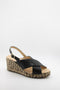Gaimo Cross Strap Espadrille Wedge Sandal with Ankle Buckle
