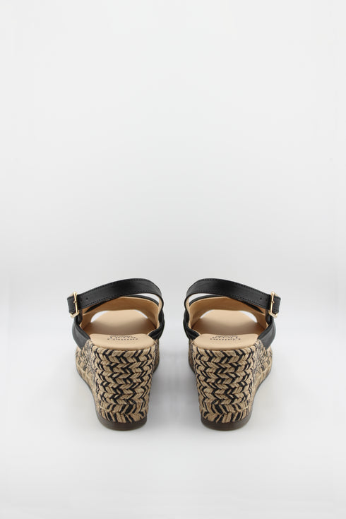 Gaimo Cross Strap Espadrille Wedge Sandal with Ankle Buckle