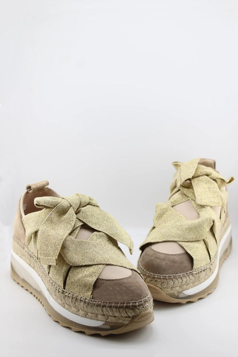 Gaimo Woven Espadrille Sneaker with Bow