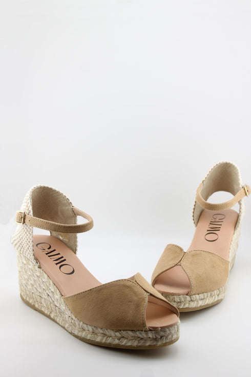 Gaimo Peep-Toe Espadrille Wedge Sandals