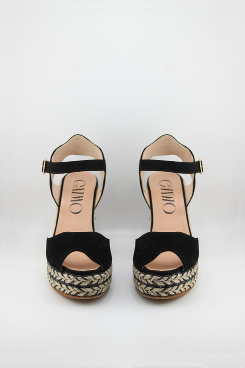 Gaimo Scalloped Espadrille Wedge Sandals