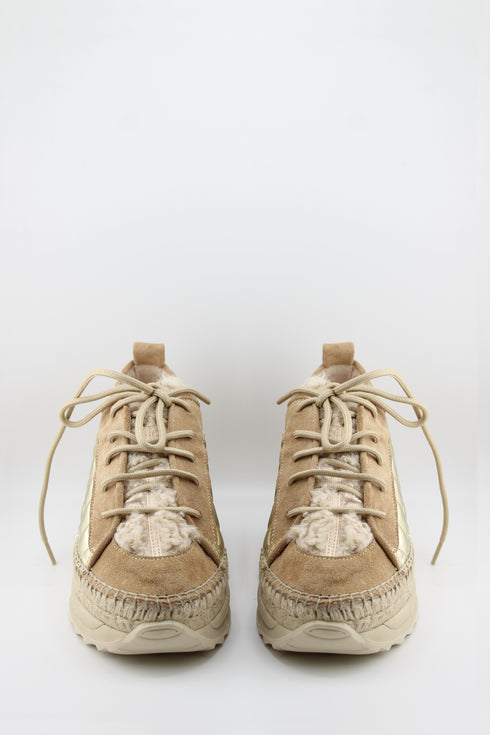 Gaimo Metallic Quilted Suede Platform Sneakers