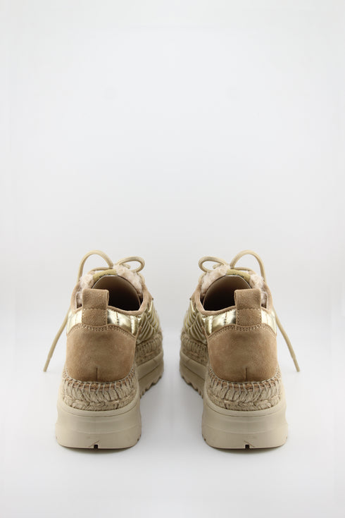Gaimo Metallic Quilted Suede Platform Sneakers