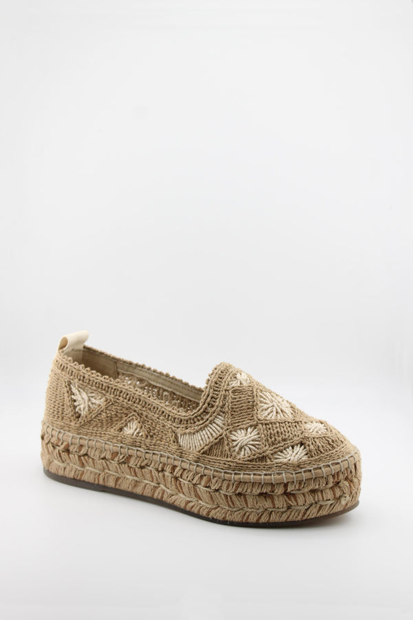 Gaimo Crochet Espadrille Slip-On Flats