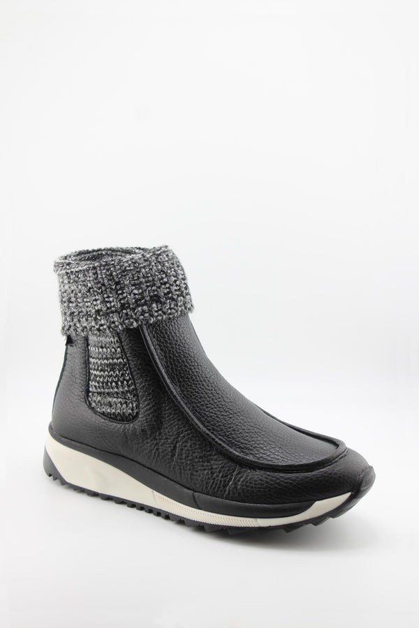 Gaimo Textured Knit Ankle Boot with Fold-Over Cuff