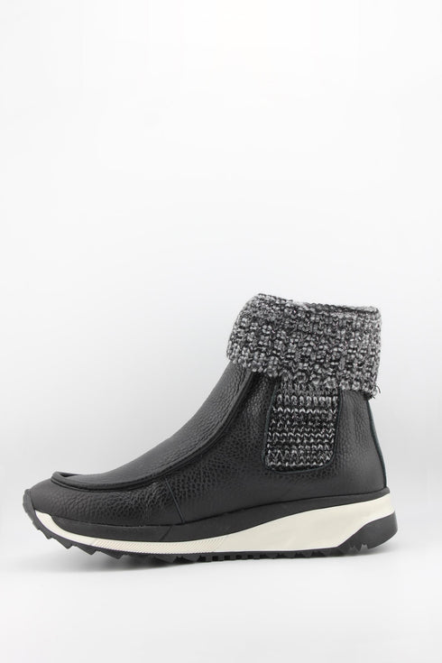 Gaimo Textured Knit Ankle Boot with Fold-Over Cuff