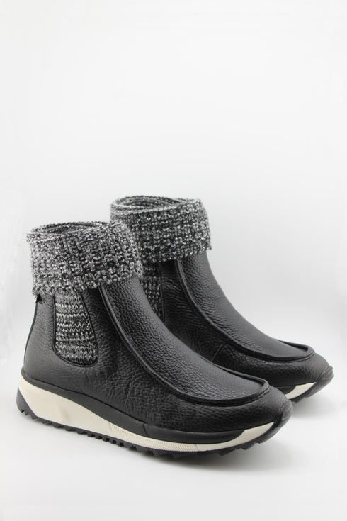 Gaimo Textured Knit Ankle Boot with Fold-Over Cuff