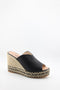 Gaimo Peep-Toe Espadrille Wedge Mule with Braided Detail