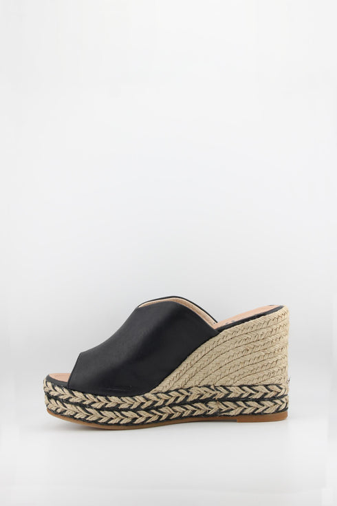 Gaimo Peep-Toe Espadrille Wedge Mule with Braided Detail