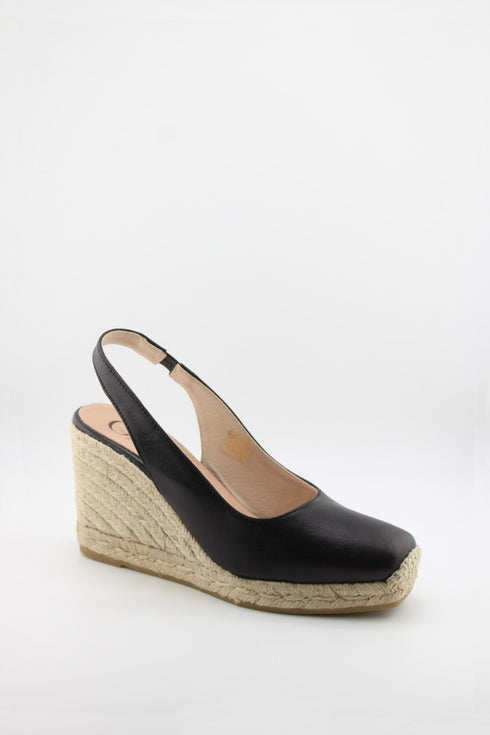 Gaimo Round-Toe Espadrille Wedge Slingback
