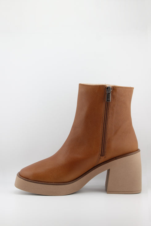 Gaimo Sleek Leather Platform Ankle Boots