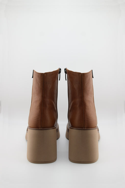 Gaimo Sleek Leather Platform Ankle Boots