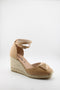 Gaimo Knotted Metallic Espadrille Wedge with Ankle Strap