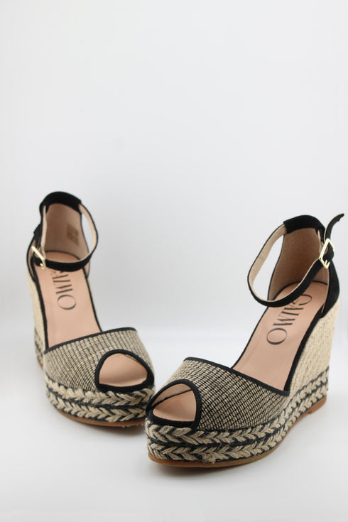 Gaimo Woven Jute Platform Wedge Sandals
