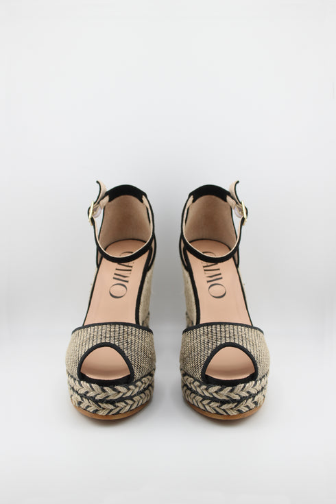 Gaimo Woven Jute Platform Wedge Sandals