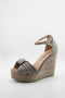 Gaimo Knotted Strap Espadrille Wedge Sandals