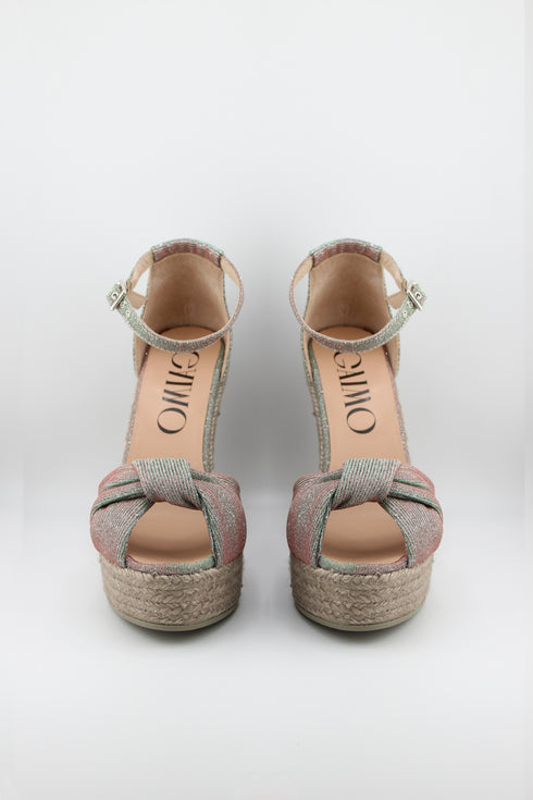 Gaimo Knotted Strap Espadrille Wedge Sandals